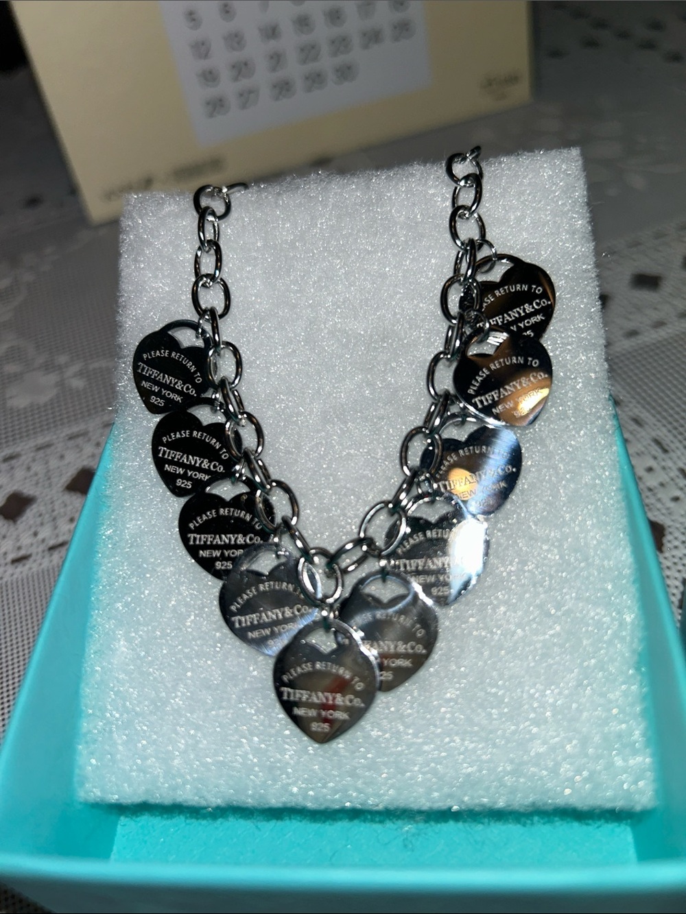Tiffany & Co. 925 Sterling Silver Heart Charm Necklace - Picture 2 of 3